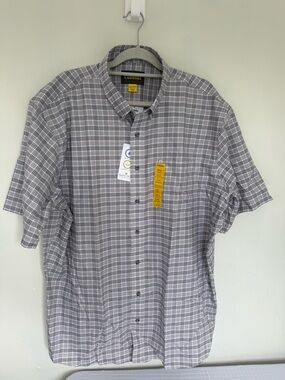 Cabela's Gray Plaid Short-Sleeve Button-Down Shirt